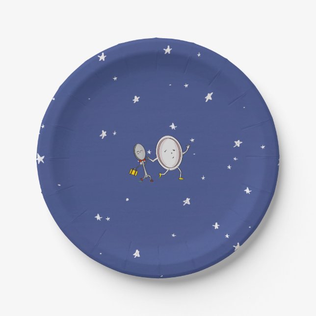 Over The Moon Hey Diddle Diddle Baby Shower Paper Plate (Front)