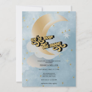 Over the Moon   Invitation de Baby Shower Stellair