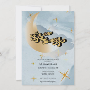 Over the Moon   Invitation de Baby Shower Stellair
