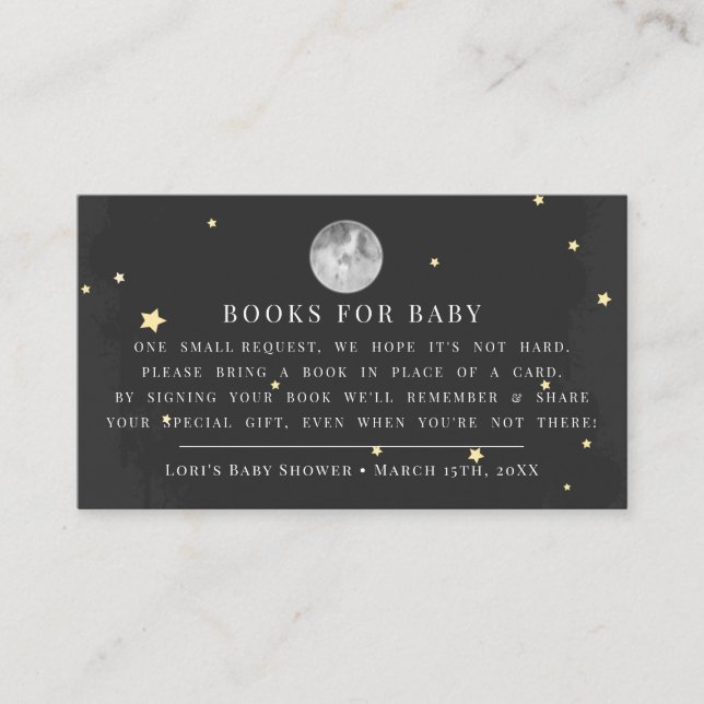 Over The Moon | Moon & Stars Books For Baby Enclosure Card (Front)