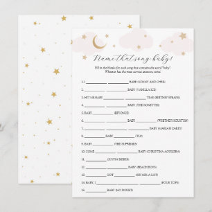 Over the Moon Name that Song Baby Shower Game Card