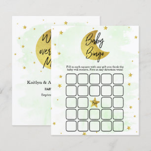 Over The Moon   Neutral Baby Shower Bingo