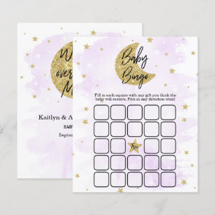 Over The Moon Neutral Baby Shower Bingo