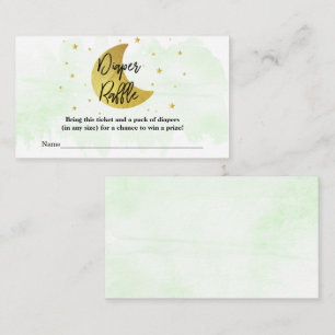 Over The Moon   Neutral Baby Shower Diaper Raffle  Enclosure Card