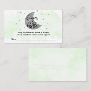 Over The Moon   Neutral Baby Shower Diaper Raffle  Enclosure Card