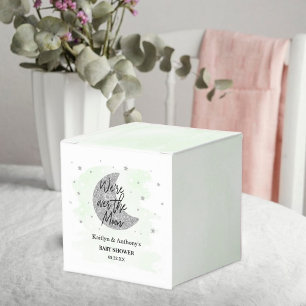 Over The Moon   Neutral Baby Shower Favor Box