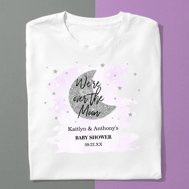 Over The Moon | Neutral Baby Shower T-Shirt (Creator Uploaded)