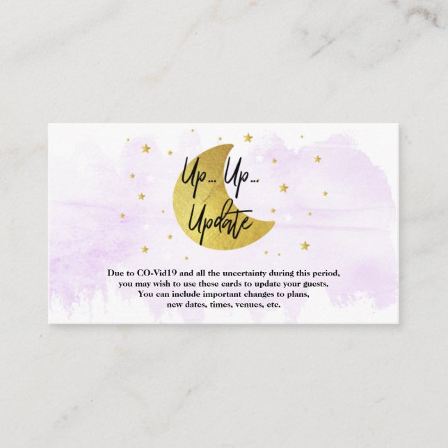 Over The Moon | Neutral Baby Shower Update Cards (Front)
