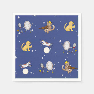 Over the Moon Nursery Rhyme Baby Shower Sip-n-see Napkin