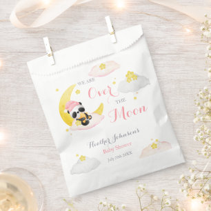 Over The Moon Panda Bear Girl Baby Shower Favour Bag