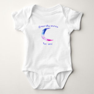 Over the moon space baby body suit baby bodysuit