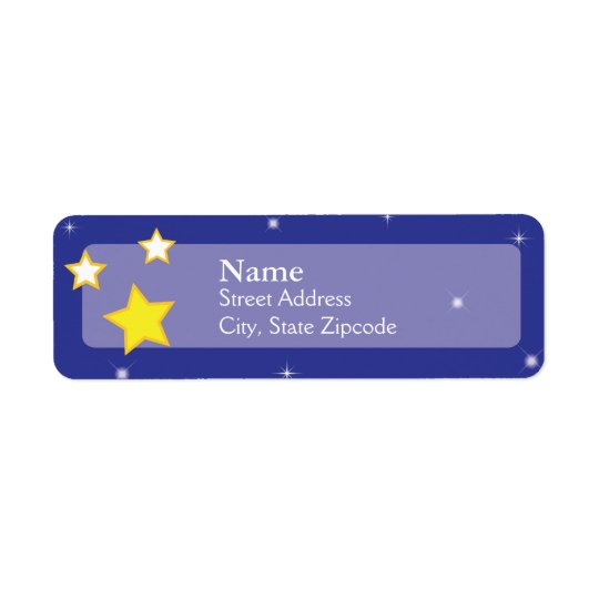 Over the Moon Stars | Return Address Label