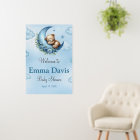 Over The Moon Teddy Bear Baby Shower Welcome Sign