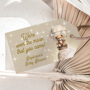 Over the Moon Teddy Bear Celestial Baby Shower Gift Tags