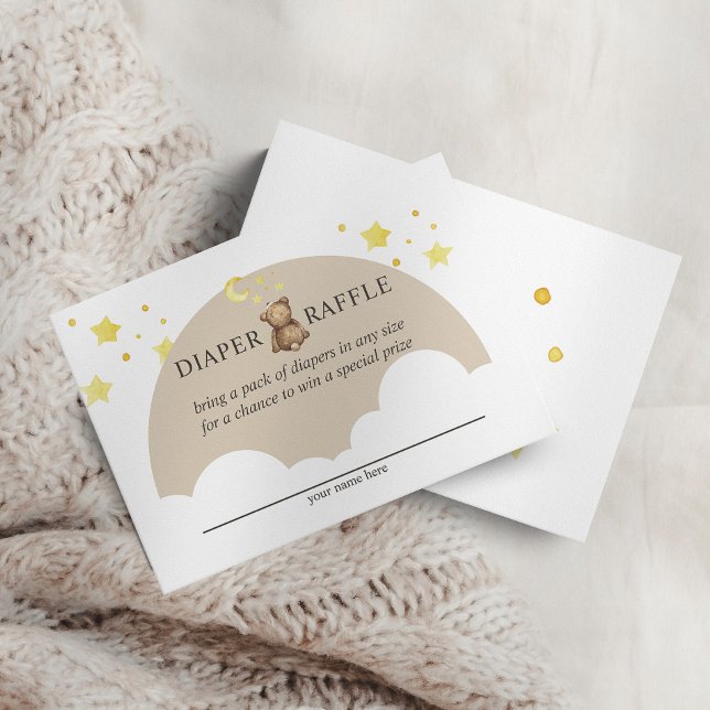 Over The Moon Teddy Bear Diaper Raffle Enclosure Card (Creator Uploaded)