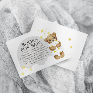 Over The Moon Teddy Bear Grey Books for Baby Enclosure Card