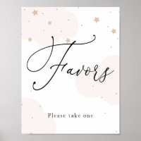Over the Moon Twinkle Star Favors Sign