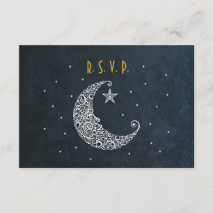 Over the Moon Wedding RSVP card II