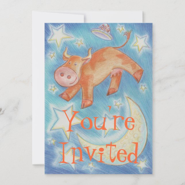Over the Moon 'Your'e Invited' invitation (Front)