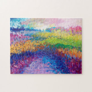 Over the Rainbow - Abstract Landscape Painting Jigsaw Puzzle