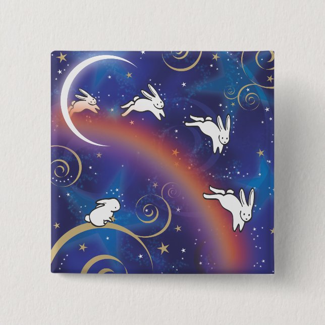 OVER THE RAINBOW BRIDGE 2 INCH SQUARE BUTTON (Front)