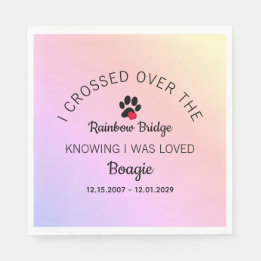Over The Rainbow Bridge Custom Pet Memorial Napkin