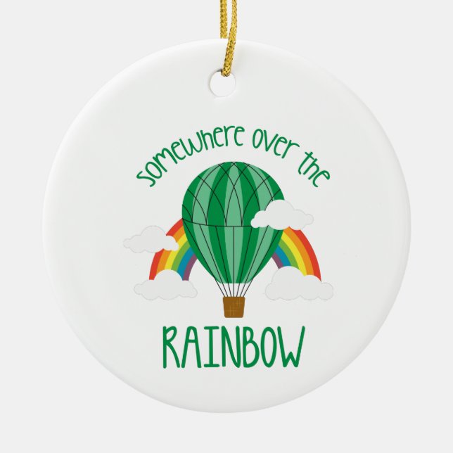 Over The Rainbow Ceramic Ornament (Front)