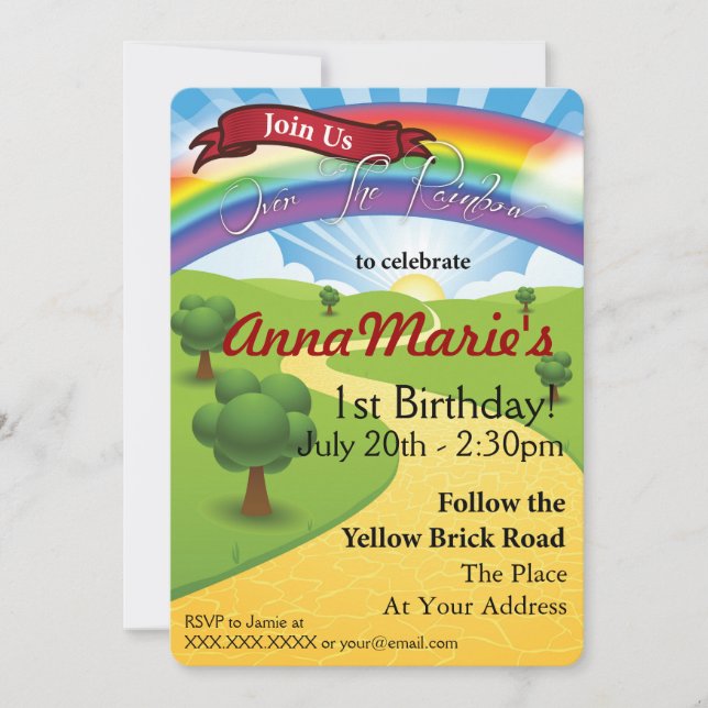 Over The Rainbow Invitations (Front)