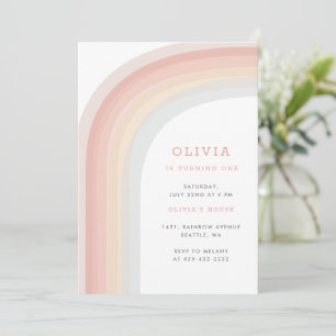 Over the Rainbow Kid's birthday party Muted Invitation