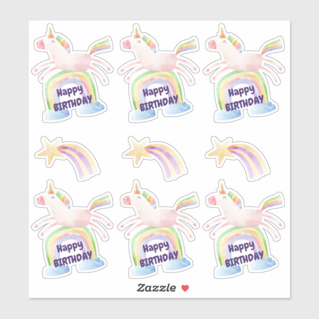 Over the Rainbow Unicorn Birthday (Sheet)