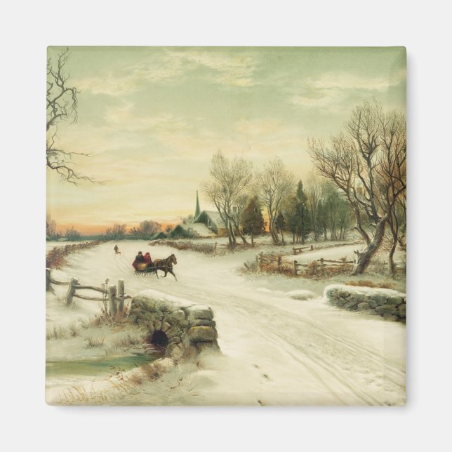 Over the River and Through the Woods Fridge Magnet (Front)