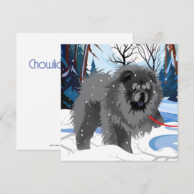 OVER THE RIVER Black Chow mini print cards (Front/Back)