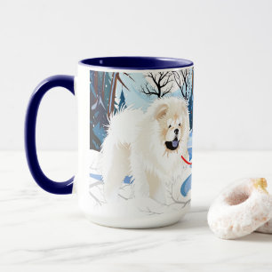 OVER THE RIVER Cream Chow mug