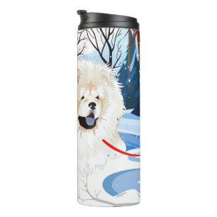 OVER THE RIVER Cream Chow thermal tumbler