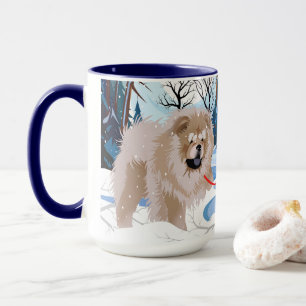 OVER THE RIVER Fawn/Cinnamon Chow mug