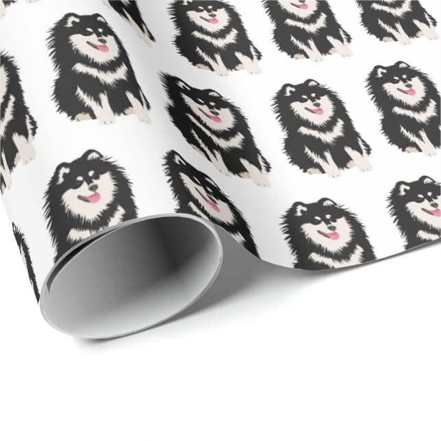 OVER THE RIVER Finnish Lapphund wrapping paper (Roll Corner)