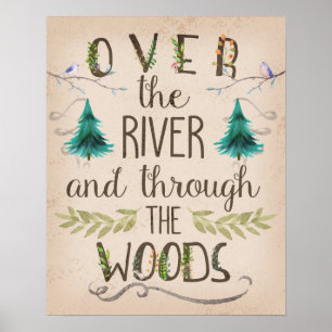 Over The River Through Woods 16x20 Woodland Print