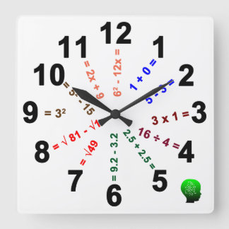 Over Time: Math Evolution In The Classroom Square Wall Clock