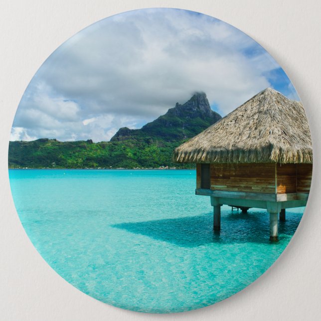 Over-water bungalow, Bora Bora button (Front)