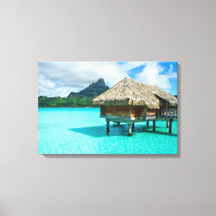 Over-water bungalow, Bora Bora canvas print
