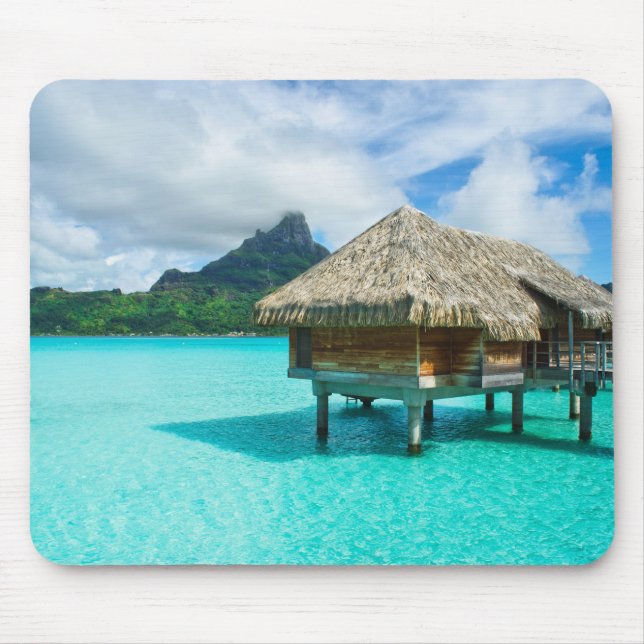 Over-water bungalow, Bora Bora mousepad (Front)