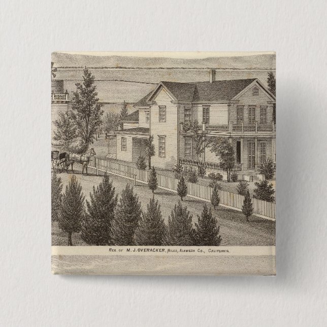 Overacker, Emerson residences 2 Inch Square Button (Front)