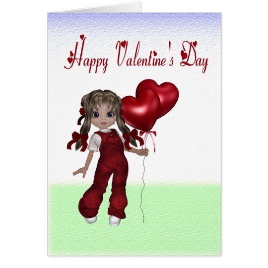 Overalls Doll Valentine Card