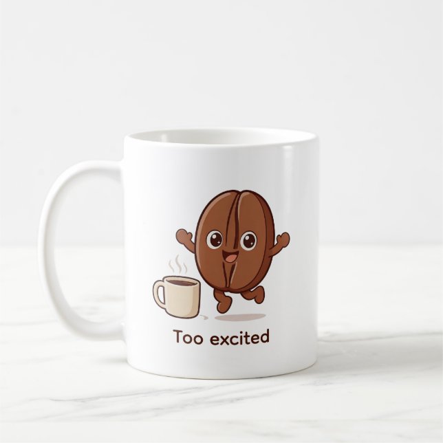 Overcaffeinated Coffee Bean Energy Mug (Left)