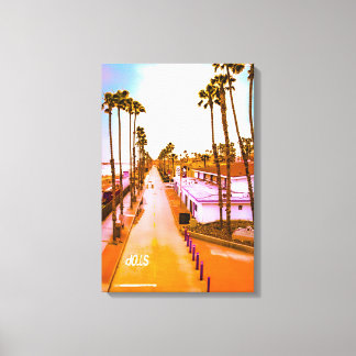 Overcast North Strand Of Oceanside Pier 16x24 Inch Canvas Print