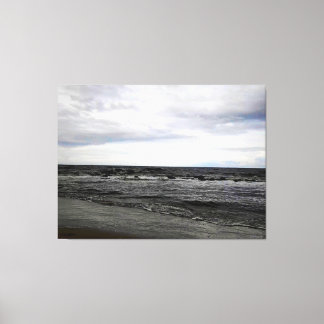 Overcast Ocean Shoreline Canvas Print