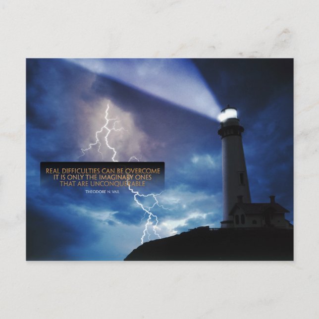 Overcome Difficulties Inspirational Postcard (Front)