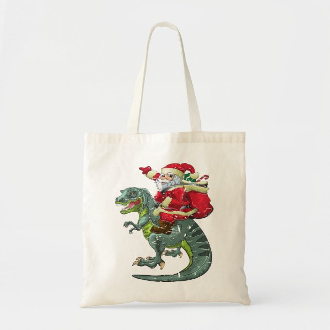 Overcome Hardship Dinosaur Christmas Gifts Boys Me Tote Bag (Front)