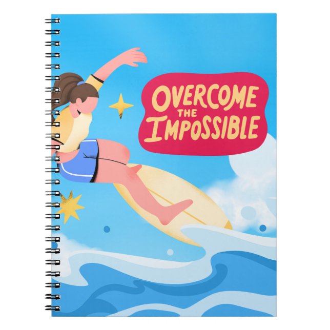 Overcome the Impossible – Surfing Notebook  (Front)