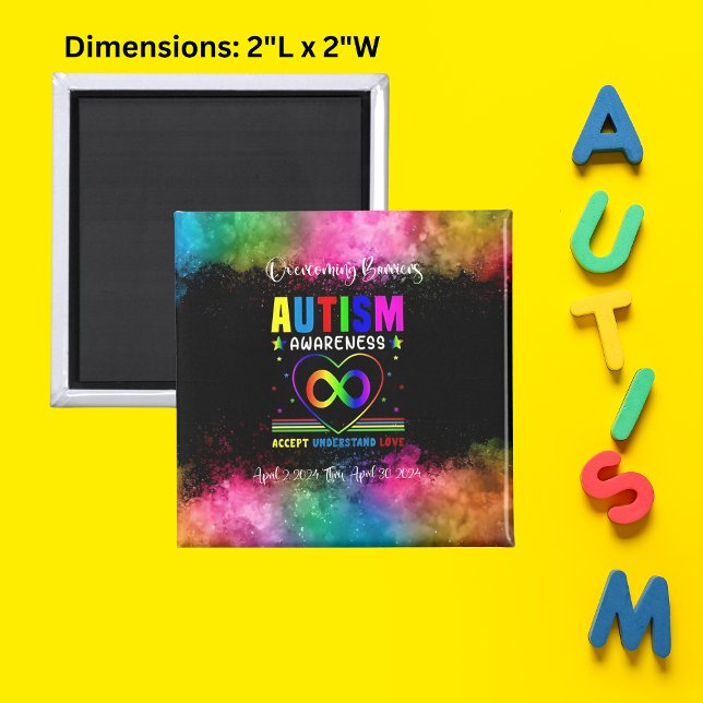 "Overcoming Barriers" Square Magnet (Overcoming Barriers' square magnets, designed to inspire acceptance, understanding, and love.)